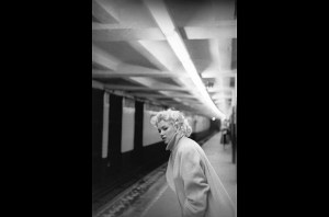 Monroe in the subway when she was taking acting classes in New York.