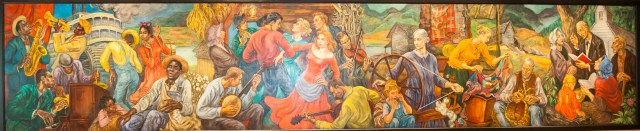 Marion Greenwood's mural "The History of Tennessee" depicting the musical heritage and folk traditions of West, Middle, and East Tennessee.