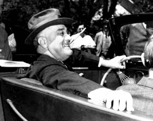 The happiest American president ever--and I say the best--Franklin Roosevelt.