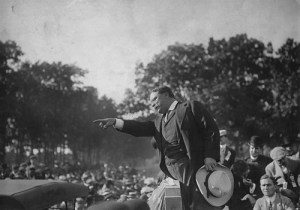 Theodore Roosevelt giving "them" hell.