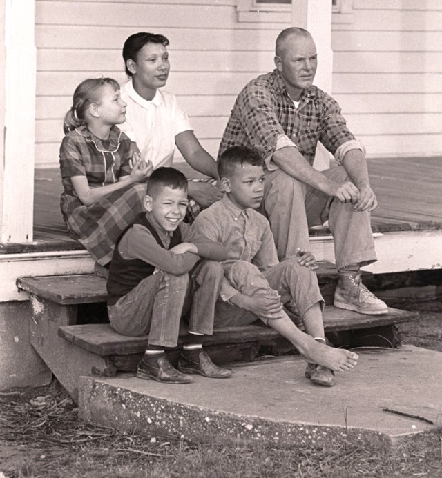 Mildred and Richard Loving with their three children on the front porch of their Virginia home in the late 1960's.