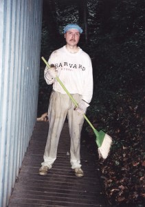 One of my favorite photos of my husband at our first home doing yard work!