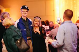 Daddy in his baseball cap as he leaves his grandson's wedding on my sister Lisa's arm.
