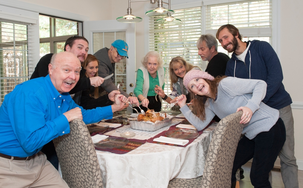 Thanksgiving 2014 we attack the turkey as one! And Daddy enjoys himself thoroughly despite suffering early signs of dementia.